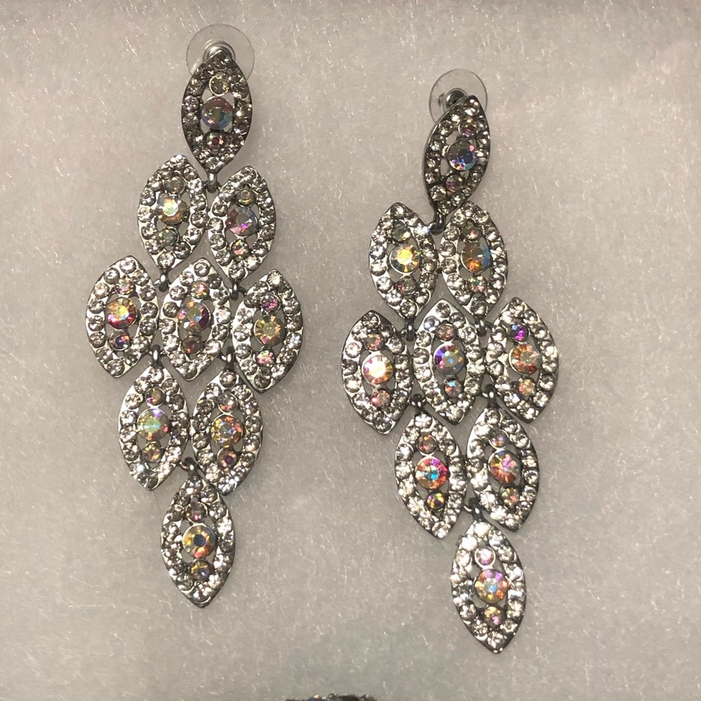 AB Rhinestone Earrings & Bracelet Set Foxy Lady